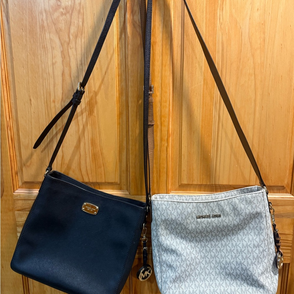 Michael Kors Black and White Crossbody Bags